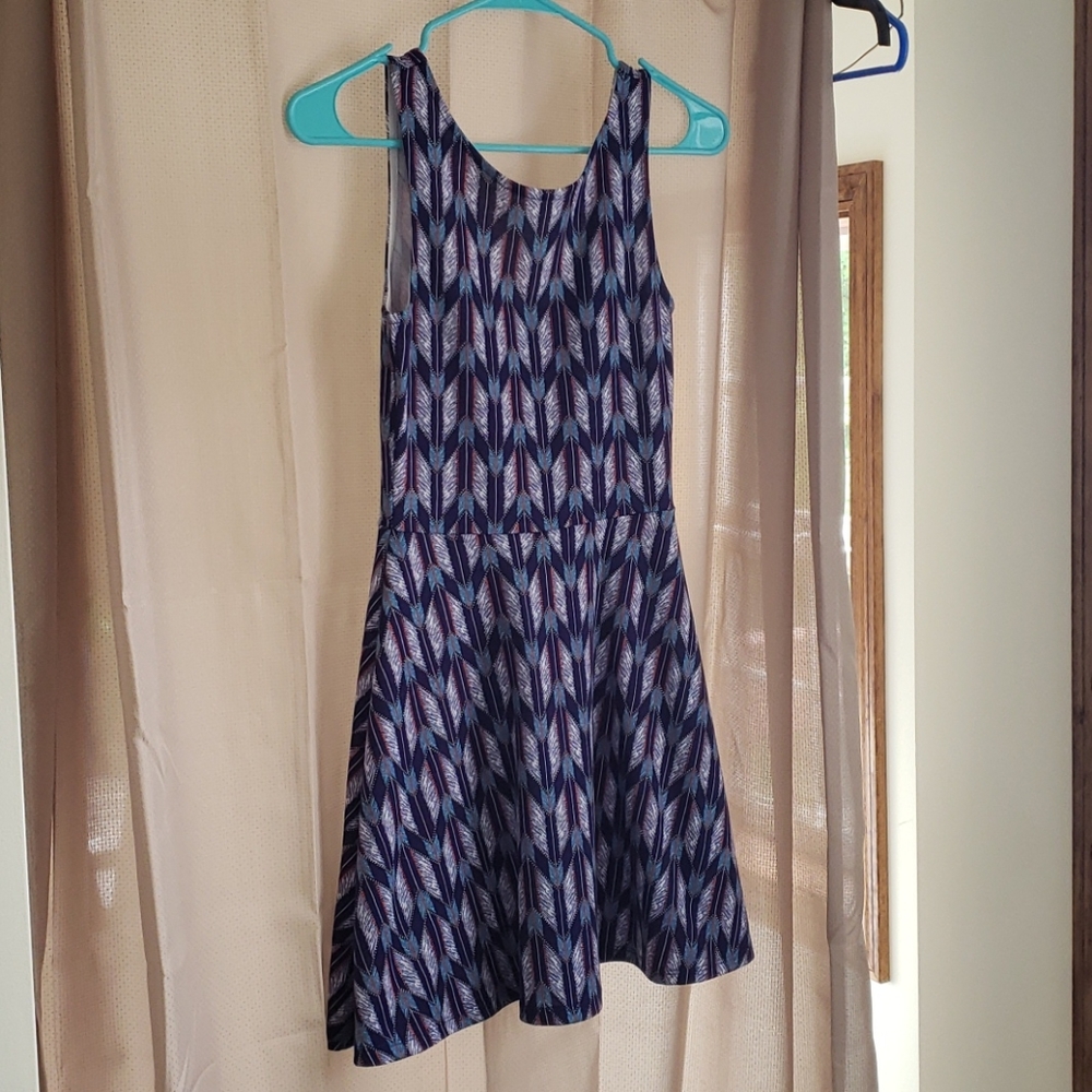 H&M Divided blue arrow fit and flare dress size 4